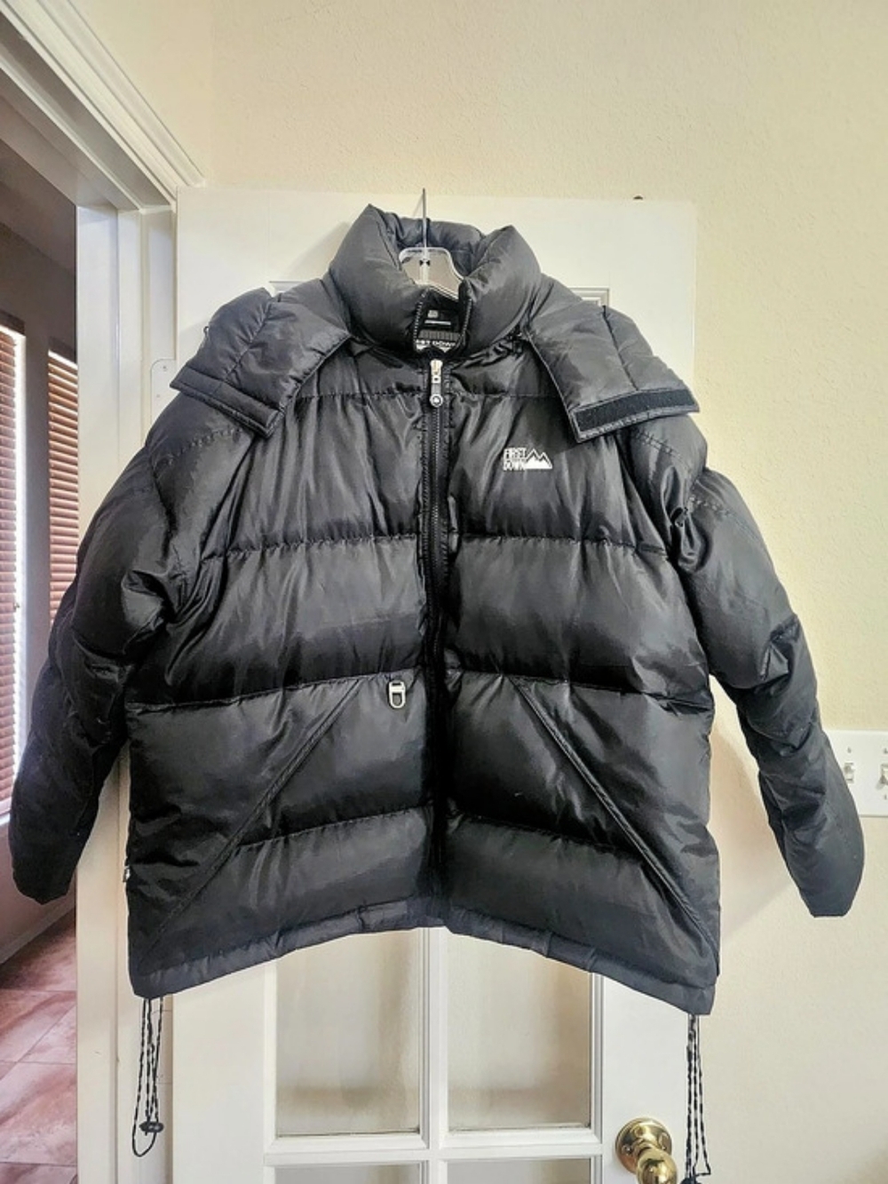 First Down Quilted Down Puffer Jacket Black Size Medium